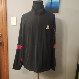 Augusta Sportswear Men's Full Zip Black Red Jacket Poly/Spandex Size 2XL